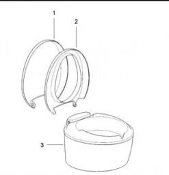 Thetford SC223 SEAT And COVER WHITE For Cassette Toilet