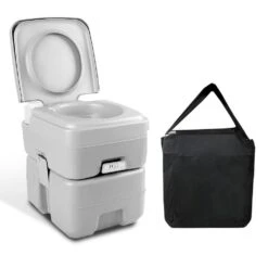 20L Portable Outdoor Camping Toilet With Carry Bag- Grey - Free Shipping