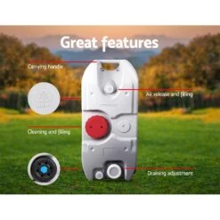 Weisshorn 40L Grey Portable Wheel Water Tank Free Shipping -Home Appliance Parts Store Weisshorn 40L Portable Wheel Water Tank Grey Everything Caravans 1624192586