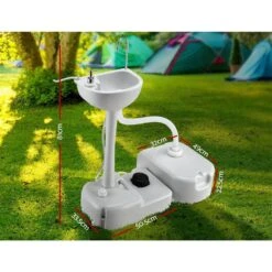 Portable Camp Wash Basin 43L With Grey Water Storage - Free Shipping -Home Appliance Parts Store Weisshorn Portable Camping Wash Basin 43L Everything Caravans 1624192871